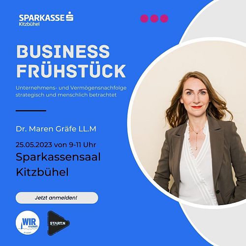 Unternehmer*innen Frühstück #3 – „Unternehmens- und Vermögensnachfolge strategisch und menschlich betrachtet““